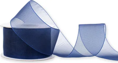 Produktbild von Organzaband 38mm x 25m Rolle Dunkelblau