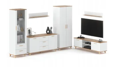 Zdjęcie produktu dla Meblościanka Oslo Zestaw Mebli do Salonu Meble Pokojowe Szafa Komplet rtv