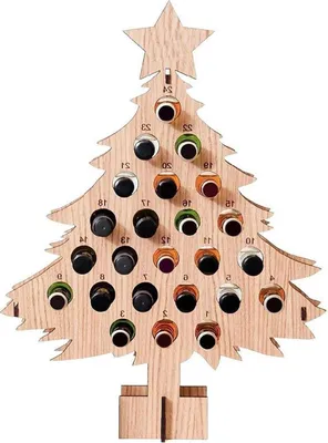 Image de Décorations pour le compte à rebours de l'arbre de Noël pour adultes Porte-bouteilles de Noël Porte-bouteilles de vin Décor