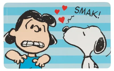Produktbild von The Peanuts Snoopy Brettchen - Kuss Smak! Frühstücksbrettchen Schneidebrettchen aus Resopal Blau