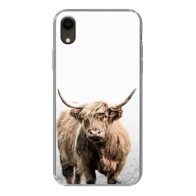 Produktbild von MuchoWow® Handyhülle Schutzhülle Hülle für iPhone XR Schottischer Highlander - Vlies - Kuh Silikon Softcase Handy Hülle - Schutzdeckel