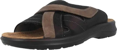 Produktbild von Jomos Herren Echtleder Pantolette schwarz/capuccino, Herren:46 EU