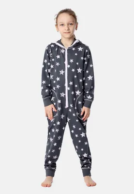 Image de Merry Style Pyjama fille Pyjama à capuche MS10-223 (Gris Rose Etoilé, 134-140)