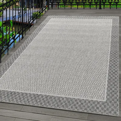 Produktbild von Carpetsale24 Outdoor Teppich Wetterfest Innen & Außenbereich Modern Design Küchenteppich Balkon Terrassen Flachgewebe Wetterfest, Grösse: 140x200 cm