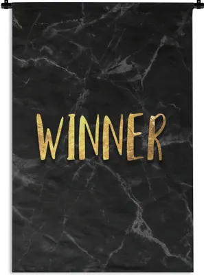 Produktbild von MuchoWow® Wandteppich Wandbehang Sieg - Gold - Marmor 90x135 cm Tapisserie Dekoration Wandtuch - Baumwolle - Wandskulptur
