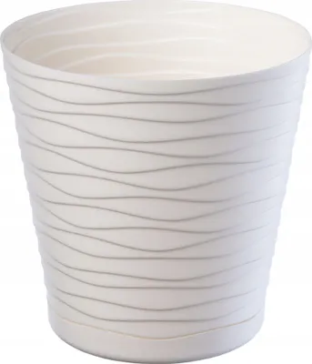 Image de KADAX Pot de fleurs avec soucoupe "Greve", pot de fleurs, pot de plantes en plastique, cache-pot, rond, 30 cm, crème