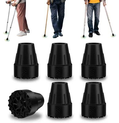 Produktbild von Gummipuffer für Wanderstöcke, 19 mm, 6 Stück, mit Metallkern, rutschfest für Krücken