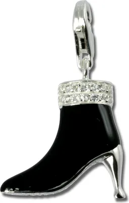 Image de SilberDream Charm Pendentif Botte noir zirconium 925 Argent véritable FC247S