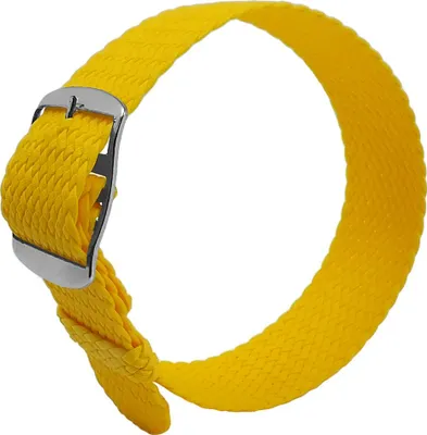 Produktbild von Minott | Perlonband gelb Textilgewebe geflochten Dornschließe, Stegbreite:20mm, Schließe:Silbern