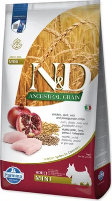 Image de N&D Ancestral Grain Dog Adult Mini Chicken & Pomegranate 7 kg