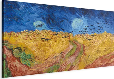 Produktbild von Italienischer Leinwand Leinwandbild - Wheatfield With Crows 100x50 cm Reproduktionen l-G-10015-b-a
