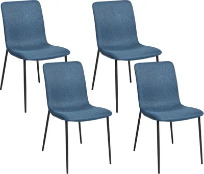 Image de Ensemble de 4 chaises de salle à manger Glendive Bleu foncé Lumarko