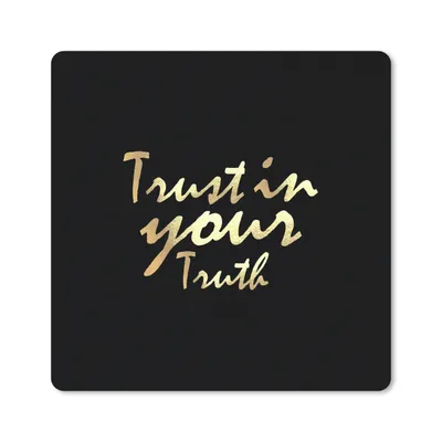 Produktbild von MuchoWow® Mauspad Mousepad Zitat - Vertrauen - Gold 30x30 cm - Mousepads - Maus Mat - Pad - Mausunterlage - Gaming