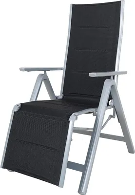 Produktbild von Chicreat -  klappbarer Relax Liegestuhl, schwarz/silber