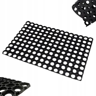 Obrázek produktu pro Venkovní gumová rohožka 40x80 cm perforovaná černá