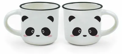 Produktbild von Legami Espresso For Two 2 Coffee Mugs Panda, 2-tlg., Espressotasse, Tasse, 50 ml, MM0011