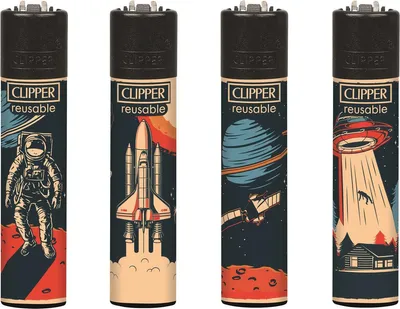 Produktbild von Clipper® Feuerzeuge 4er Set: Space