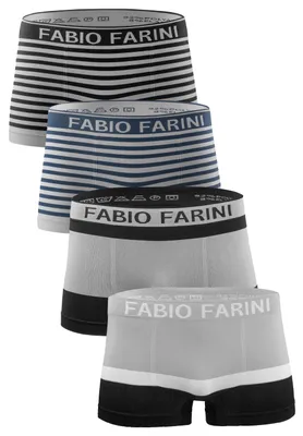 Produktbild von Fabio Farini - 4 Stück Herren Unterhosen - Männer Retroshorts aus weicher Microfaser im sportlichen Look mit Logoschriftzug