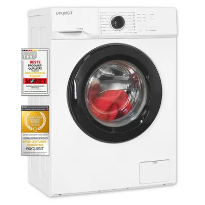 Produktbild von Exquisit Waschmaschine WA6110-020A weiss | 6 kg Fassungsvermögen | Energieeffizienzklasse A | 16 Waschprogramme | Kindersicherung