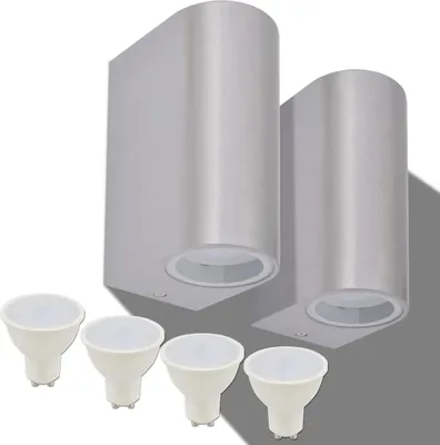 Produktbild von vidaXL LED Außenwandleuchten 2 Stk. Rund Auf-/Abwärts
