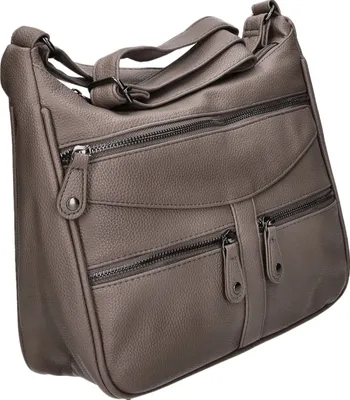 Produktbild von Handtasche NB-3109-3 Shopper aus glattem Kunstleder 30x22x10 cm mit verstellbarem Schulterriemen