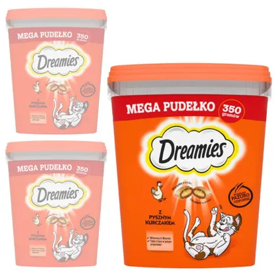 Produktbild von Dreamies Mega Box Leckerli für Katzen Knusprige Pastetchen mit Hühnerfüllung 3x350g