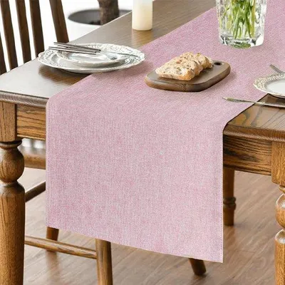 Immagine prodotto di Tovaglia rosa, lavabile, 40x140 cm, tessuto per decorazioni da tavola per le feste