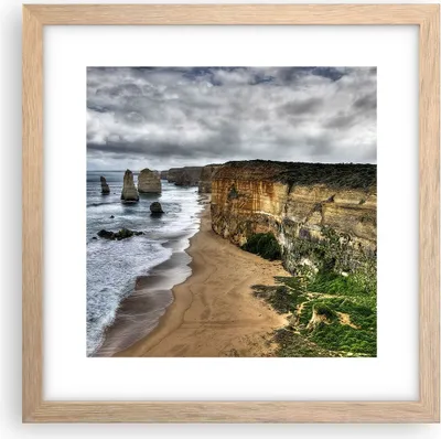 Produktbild von Gerahmtes Poster - Rahmen in heller Eiche - Strand Ozean Landschaft - 30x30 cm - Wand Bild - Wanddeko - Wandbilder - Wandposter - Bilderrahmen - Bilder - Kunstdruck - Wandbild - P2NAC30x30-0141