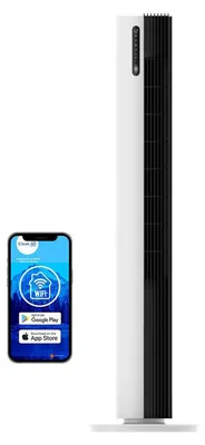 Obrázek produktu pro věžový ventilátor CA-407W Smart – rychlost vzduchu až 7 metrů za sekundu a průtok vzduchu až 500 m³/h.