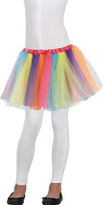 Immagine prodotto di Gonna di carnevale da clown per bambini Gonna di tulle colorata Gonna di festa per bambine Gonna di carnevale fantasiosa Gonna di festa colorata Accessorio per costumi, colore: multicolore
