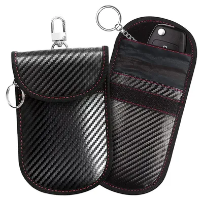 Faraday-Tasche für Autoschlüssel, Signalblocker, 2 Stück, Schwarz
