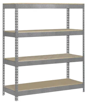 Image de Etagère Charge Lourde Bricoforte 1204-4 Chipboard Galva/bois - 2000x1200x450 300kg - Simonrack