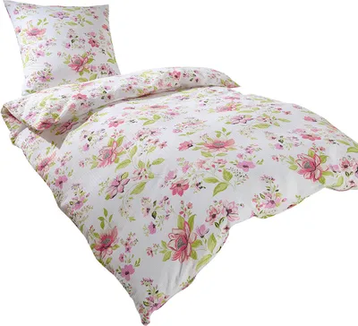 Produktbild von Traumschlaf Seersucker Bettwäsche Fleur weiss 155x220 cm + 80x80 cm