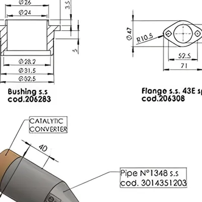 Image de Tuyau d'échappement LeoVince Tuyau de raccordement avec catalyseur & homologation