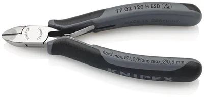 Produktbild von Knipex Elektronik-Seitenschneider mit Hartmetallschneide ESD - 7702120HESD