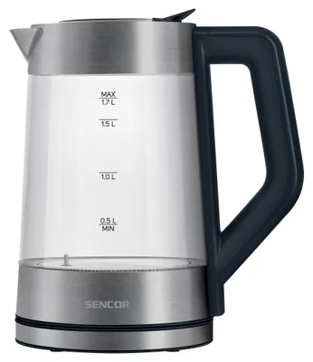 Wasserkocher 1,7 l, 2200 W, variable Temperatur, LED, silber