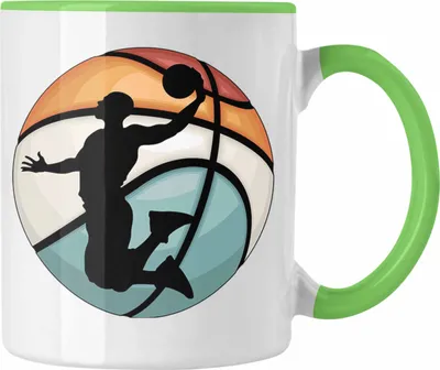 Produktbild von Trendation - Basketball Tasse Geschenk Basketballspieler Trainer Geschenkidee Lustige Tasse Basketballer Jungs Jungen Coach (Grün)