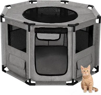 Image de Enclos pliable pour animaux, 120 x 120 cm, avec sac de rangement