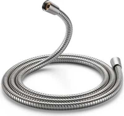 Produktbild von Duschschlauch mit Verdrehschutz 1,5 m, Universal aus Edelstahl Brauseschlauch mit Knickschutz, Handbrauseschlauch mit Standard Anschluss, Chrom