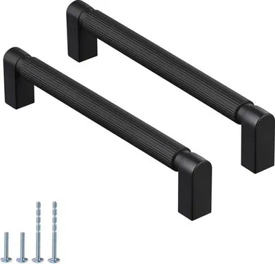 Obrázek produktu pro Matné černé úchytky na kuchyňské skříňky, 96 mm