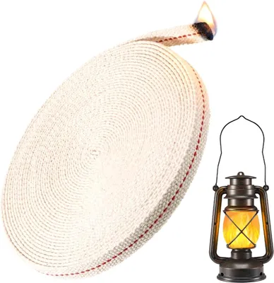 Image de 10 mètres de mèche pour lampes à huile, 13 mm de coton pour mèches