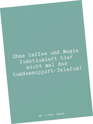 Produktbild von Mr. & Mrs. Panda Postkarte Spruch Kundensupport Magie - Meeresbrise - Geschenk, Berufsprodukte, bildkarte, Ansichtskarten, Berufe, Support, Fotokarte, Alltagshilfen
