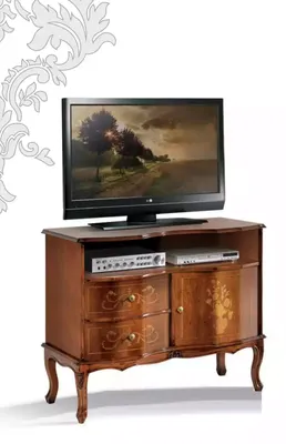 Zdjęcie produktu dla Klasyczny stolik pod telewizor kredens szuflady meble do salonu drewno