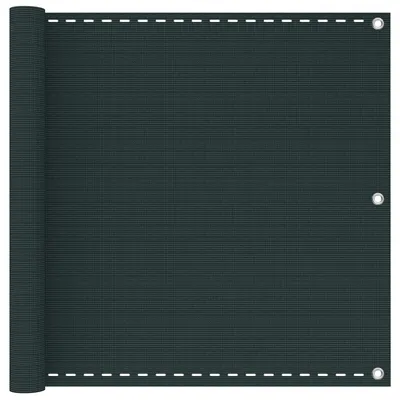 Obrázek produktu pro vidaXL Balkónová zástěna, tmavě zelená, 90 x 1200 cm, HDPE a hliník