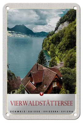 Produktbild von Blechschild Reise 12x18cm Vierwaldstättersee Schweiz Natur Schild