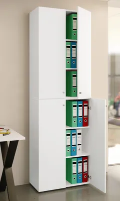 Produktbild von VCM Büroschrank mit 6 Fächern | moderner Aktenschrank mit Drehtüren | Maße ca. H. 220 x B. 70 x T. 40cm – Lona 6-Fach