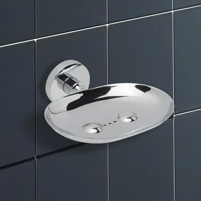 Produktbild von Selbstklebende Seifenschale aus Metall zur Wandmontage – modernes Design, kein Bohren erforderlich – für Bad/Dusche/Küche (Seife oder Schwamm)