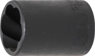 A close-up, side view of a black specialty socket wrench.