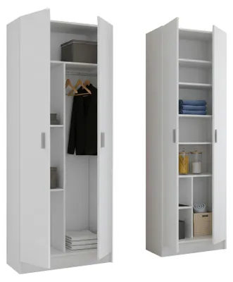 Produktbild von Dairago - Großer Mehrzweckschrank, 132x180h cm Weiß, Modular