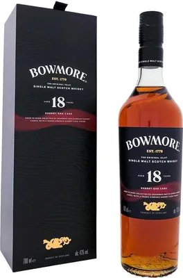 Produktbild von Bowmore 18 Years Sherry Oak + Box 700ml 43 % Vol.